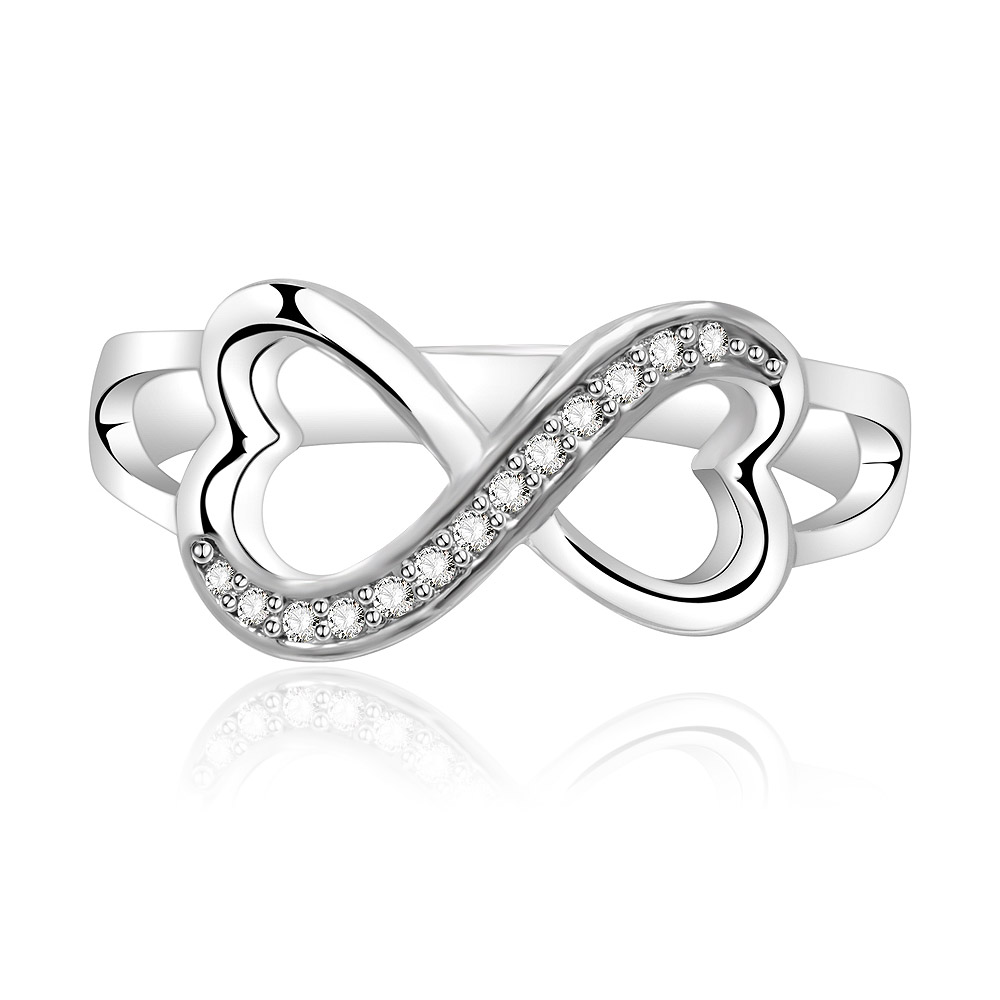 Double Heart Split Shank Ring